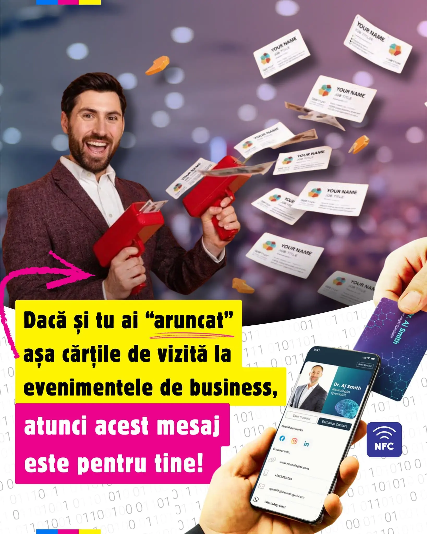 Carte de vizită electronică Carte de vizită NFC Gmma Print