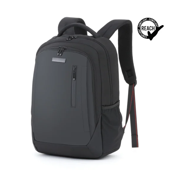 Rucsac business impermeabil pentru laptop, 22 L, cu benzi reflectorizante, de culoare roșie