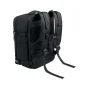 Rucsac de cabină extensibil pentru laptop de 15 inch, cu deschidere la 180 de grade și spațiu pentru pantofi, de culoare neagră